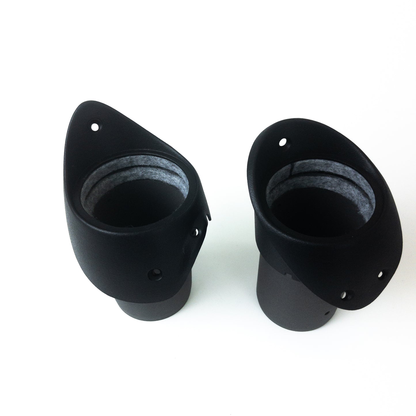 63-64 Chevy Impala AC vent bezels angled view, black Nylon 12 reproduction