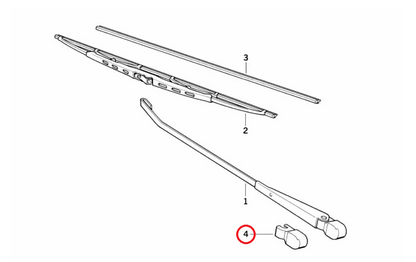 BMW E30 E28 Z1 Wiper Arm Cover Cap Black (Pair)