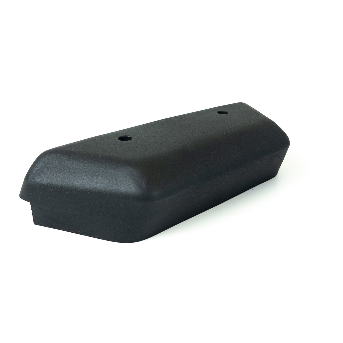 Underside showing OEM-spec mounting clips and reinforcement geometry of Range Rover Classic tailgate latch trim MWC8557