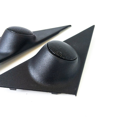 BMW E30 door tweeter speaker cover front view black, replacement for 65131377688