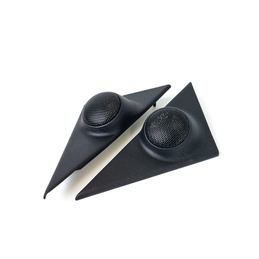 BMW E30 tweeter door speaker housings mirror covers left and right pair, OEM 65131377688 65131377687