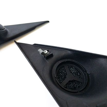 BMW E30 tweeter speaker housing back side with mounting points, discontinued OEM part