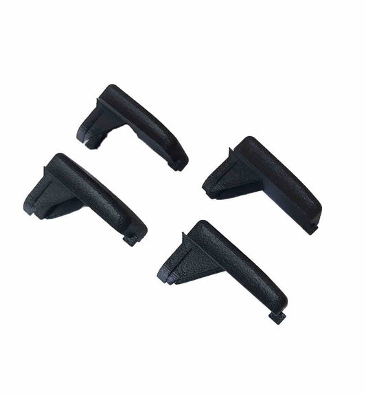 Jeep XJ Cherokee roof rack buttons angled view, UV resistant black polyamide reproduction