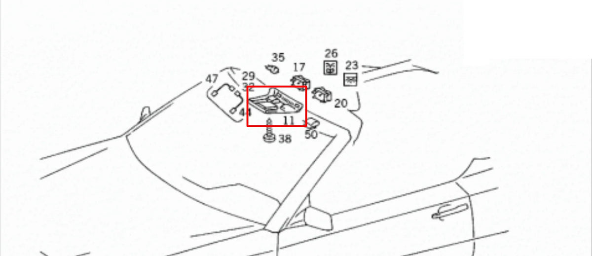 Mercedes-Benz R129 Innenleuchte – OEM-Teilezeichnung, Position von A1298200501